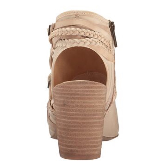 Leather Distressed Strappy Block Heel Shootie - Picture 4 of 6